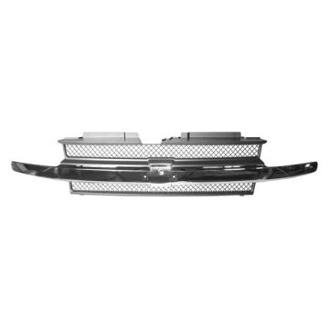 Grille Assembly w/o Headlamp Washers w/Chrome Moldings for Chevrolet Trailblazer 2002-2009