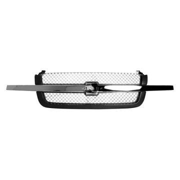 Grille Assembly w/o Body Cladding Chrome & Black for Chevrolet Avalanche 1500 Avalanche 2500 Silverado 1500 Silverado 1500 Classic Silverado 2500 Silverado 2500 HD Silverado 2500 HD Classic Silverado 3500 Silverado 3500 Classic