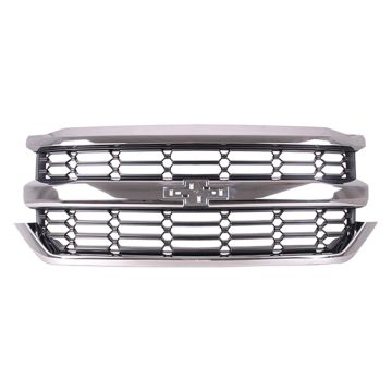 Grille Assembly w/o Z71 Pkg w/o Appearance Pkg Black/Chrome for Chevrolet Silverado 1500 Silverado 1500 LD