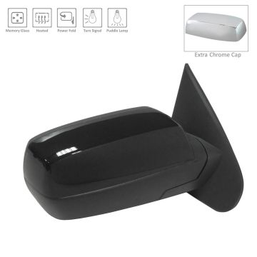 Door Mirror Assembly Right Standard Type Power Heated w/Chrome & PTM Covers for Chevrolet Silverado 1500 Silverado 1500 LD Silverado 2500 HD Silverado 3500 HD GMC Sierra 1500 Sierra 1500 Limited Sierra 2500 HD Sierra 3500 HD