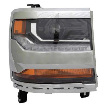 Headlight Assembly Composite Right HID Chrome Bezel CAPA for Chevrolet Silverado 1500 Silverado 1500 LD