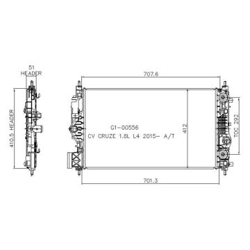 Radiator 2nd Design for Chevrolet Cruze Cruze Limited