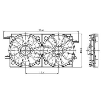 Engine Cooling Fan Assembly Dual Fan Assembly for Chevrolet Malibu Oldsmobile Alero Cutlass Pontiac Grand Am