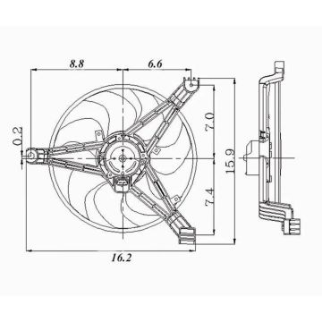 Engine Cooling Fan Assembly Left Side Mounted for Buick Century Regal Oldsmobile Intrigue Pontiac Grand Prix