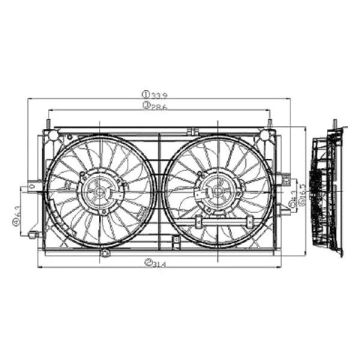 Engine Cooling Fan Assembly Dual Fan Assembly w/Standard Cooling for Chevrolet Impala Monte Carlo