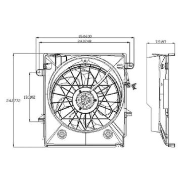 Engine Cooling Fan Assembly w/Rear A/C Motor/Blade/Shroud Assembly for Chevrolet Uplander 2005-2006