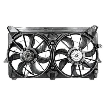 Engine Cooling Fan Assembly w/Extra Duty Cooling Motor/Blade/Shroud Dual Fan Assembly 9 Blade for Cadillac Escalade ESV Escalade EXT Chevrolet Silverado 1500 GMC Sierra 1500 Yukon XL 1500 Hummer H2