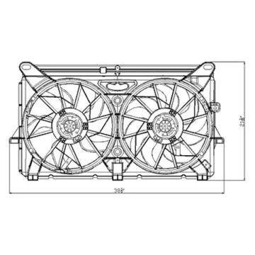 Engine Cooling Fan Assembly w/o Performance Pkg Motor/Blade/Shroud for Chevrolet Avalanche Tahoe GMC Sierra 1500