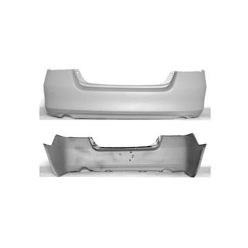Bumper Cover Rear Single/Dual Exhaust w/Cover Plate Option Primed CAPA for Honda Accord Hybrid LX EX Value Package LX Special Edition Special Edition EX-L LX SE 2006-2007