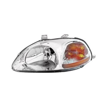 Headlight Assembly Composite Left Includes Side Marker Lamp w/o Bulbs or Sockets for Honda Civic LX EX CX DX HX EX-R GX 1996-1998