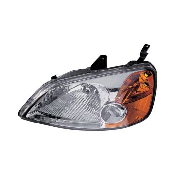 Headlight Assembly Composite Left w/o Bulbs or Sockets Includes Side Marker/Park/Signal Lamps for Honda Civic 2001-2003