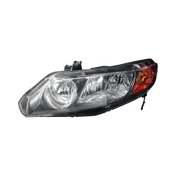 Headlight Assembly Composite Left Includes Side Marker/Park/Signal Lamps w/o Bulbs or Sockets for Honda Civic Sedan 2006-2008