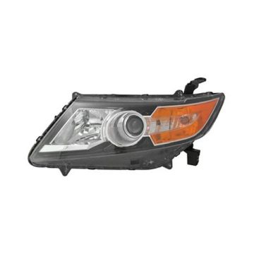 Headlight Assembly Composite Left Halogen Black Bezel for Honda Odyssey 2014-2017