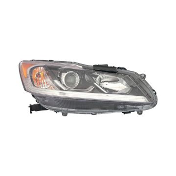 Headlight Assembly Composite Right Halogen w/o DRL CAPA for Honda Accord Sedan LX 2016-2017