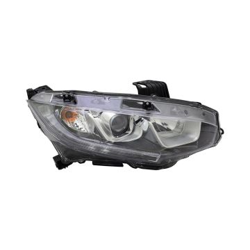 Headlight Assembly Composite Right Halogen CAPA for Honda Civic Sedan Coupe Hatchback 2016-2020