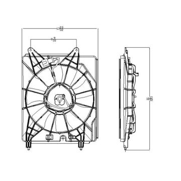 A/C Condenser Fan Assembly Motor/Blade/Shroud Assembly for Honda Element 2007-2008
