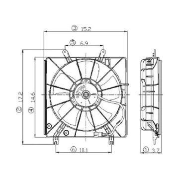 Engine Cooling Fan Assembly Left Includes Motor/Blade/Shroud Denso Design for Honda Accord 2003-2005