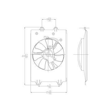 Engine Cooling Fan Assembly Right Motor/Blade/Shroud/Cover for Honda Ridgeline 2006-2008