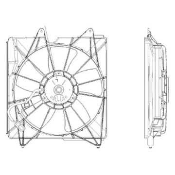 Engine Cooling Fan Assembly Left Motor/Blade/Shroud Assy for Honda Accord Coupe 2008-2012