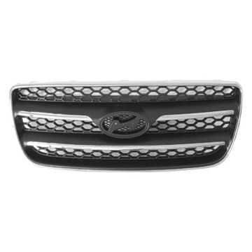 Grille Assembly Chrome Outer Ring Chrome Baffles for Hyundai Santa Fe Limited 2007-2009