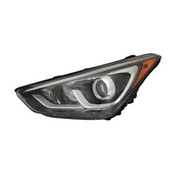Headlight Assembly Composite Left Halogen Projector Type w/LED Accent for Hyundai Santa Fe Sport 2017-2018