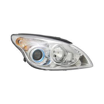 Headlight Assembly Composite Right From 7-1-09 w/o Chrome Ring Cornering Lamp Bezel CAPA for Hyundai Elantra Hatchback 2010-2012