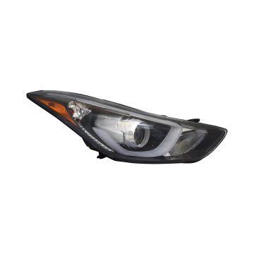 Headlight Assembly Composite Right w/LED Position Lamp USA Built CAPA for Hyundai Elantra 2014-2016