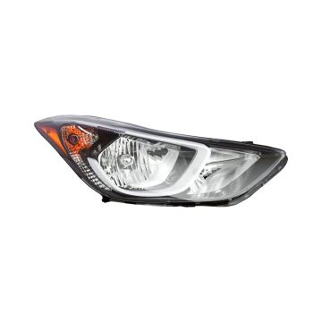 Headlight Assembly Composite Right w/o LED Position Lamp USA Built for Hyundai Elantra 2014-2016