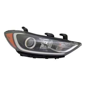 Headlight Assembly Composite Right HID w/Dynamic Bending CAPA for Hyundai Elantra 2017-2018