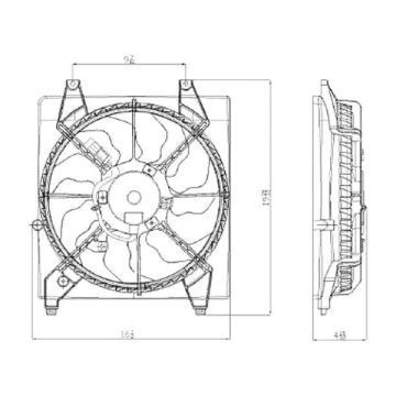 Engine Cooling Fan Assembly Left w/o Towing Package for Hyundai Santa Fe 2007-2009