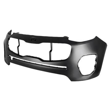 Bumper Cover Front w/o Parking Sensors Primed CAPA for Kia Sportage LX EX 2017-2019