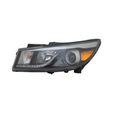 Headlight Assembly Composite Left Halogen w/Jeweled LED Driver Running Lamp for Kia Sedona SX SXL SX Limited 2015-2018