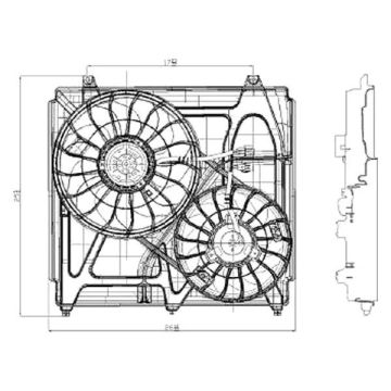 Engine Cooling Fan Assembly Includes Motor/Blade/Shroud for Kia Sorento 2003-2006