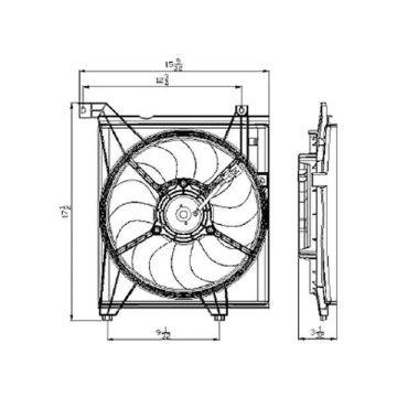 Engine Cooling Fan Assembly Left Includes Motor/Blade/Shroud Late Design for Kia Spectra 2005-2009