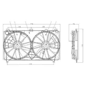 A/C Condenser Fan Assembly Motor/Blade/Shroud Assy for Lexus IS250 2006-2015
