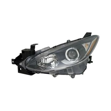 Headlight Assembly Composite Left Halogen CAPA for Mazda 3 2014-2016
