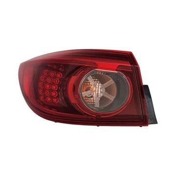 Tail Light Assembly Left Outer LED Type Smoke for Mazda 3 Sedan 2014-2015