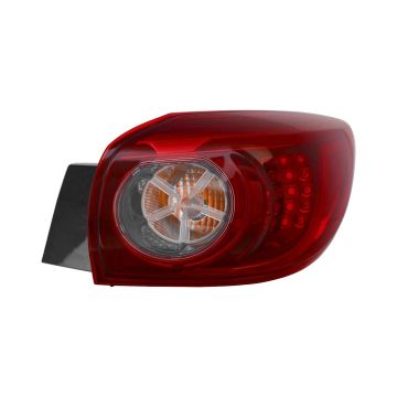 Tail Light Assembly Right Outer LED Type Smoke CAPA for Mazda 3 Hatchback 2014-2018