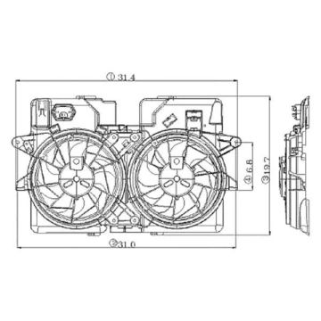 Engine Cooling Fan Assembly Dual Fan Assembly for Ford Escape Mazda Tribute