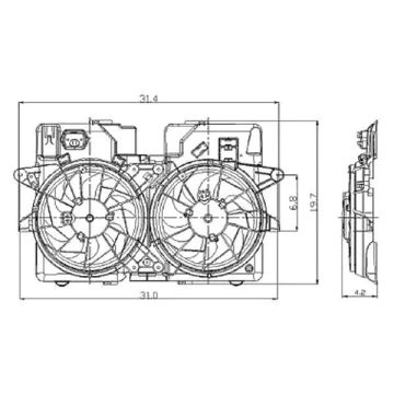 Engine Cooling Fan Assembly Dual Fan Assembly for Ford Escape 2005-2007