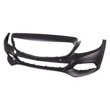 Bumper Cover Front W205/C205 w/o AMG w/o Luxury w/o Sport Pkg w/Surround View w/Active Park Primed for Mercedes-Benz C300 Sedan Coupe 2015-2019
