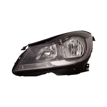 Headlight Assembly Composite Left W204 w/o Cornering Lamps Black for Mercedes-Benz C250 C350 C63 AMG