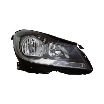 Headlight Assembly Composite Right W204 w/o Cornering Lamps Black CAPA for Mercedes-Benz C250 C350 C63 AMG