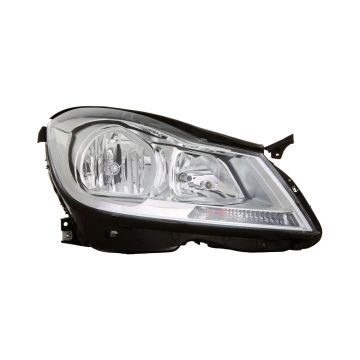 Headlight Assembly Composite Right W204 w/o Cornering Lamps Chrome CAPA for Mercedes-Benz C250 C350 C63 AMG