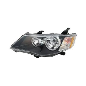 Headlight Assembly Composite Left Halogen Matte Black Bezel for Mitsubishi Outlander 2007-2008