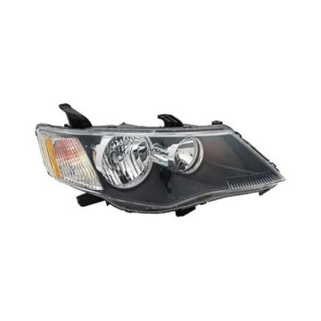 Headlight Assembly Composite Right Halogen Matte Black Bezel CAPA for Mitsubishi Outlander 2007-2008