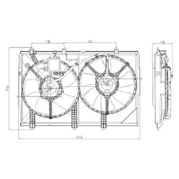 Engine Cooling Fan Assembly Dual Fan Assembly w/o Control Unit for Mitsubishi Outlander 2003-2006