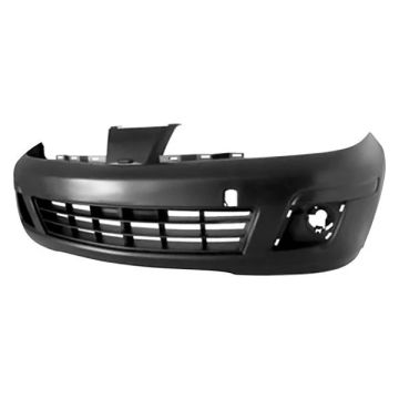 Bumper Cover Front w/o Sport Pkg w/Tie Down Hole Primed for Nissan Versa Sedan Hatchback 2007-2012