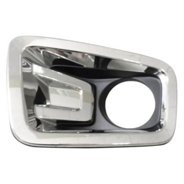 Bumper Insert Front Left Fog Lamp Bezel w/Fog Lamps w/Chrome Frame Textured Black for Nissan TITAN TITAN XD