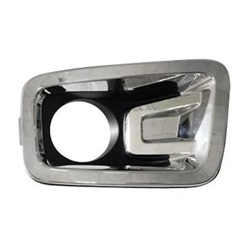 Bumper Insert Front Right Fog Lamp Bezel w/Fog Lamps w/Chrome Frame Textured Black for Nissan TITAN TITAN XD